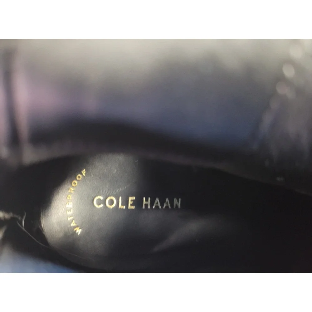 Cole‎ Haan Women's 9 Waterproof Chelsea Boots Black Leather Grand.OS W22340